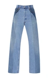 RE/DONE Ultra High Rise Straight Leg Patchwork Jeans