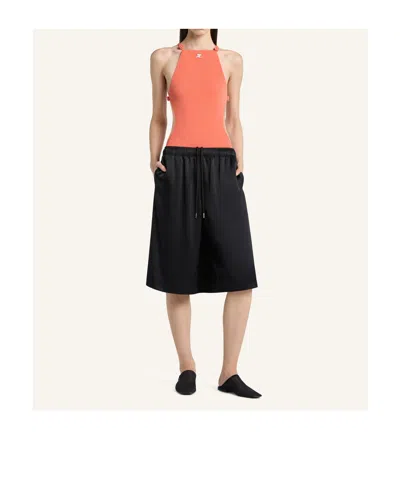Courrèges Back-panel Shorts In Black