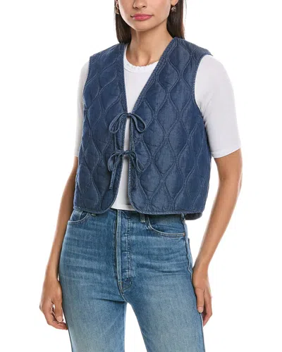 Nanette Lepore Heart Quilted Denim Vest In Blue