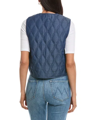 Nanette Lepore Heart Quilted Denim Vest In Blue