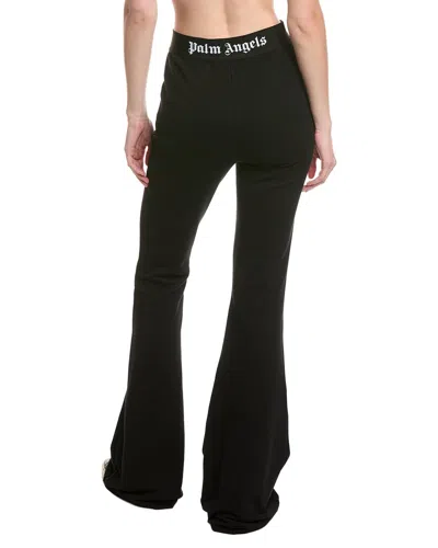 Palm Angels Logo-waistband Flared Leg Pants In Black