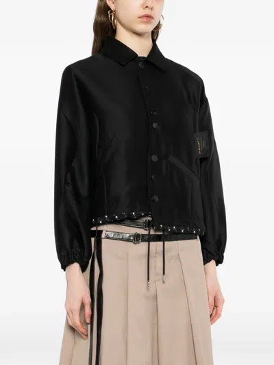 Undercover Printed-hem Jacket In Black