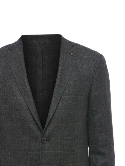 Corneliani Cc Collection Check-pattern Blazer In Gray