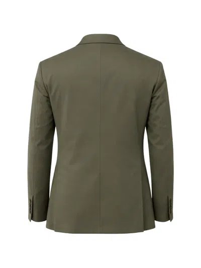 Corneliani Single-breasted Flap-pocket Blazer In Green