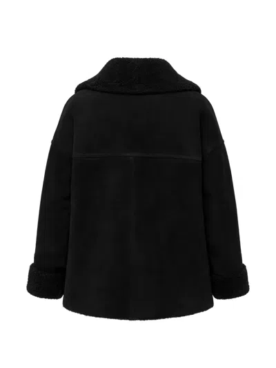 Dsquared2 Shearling-trim Patch-pocket Coat In Black