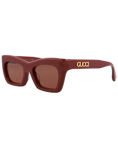 Gucci Rectangle-frame Sunglasses In Brown