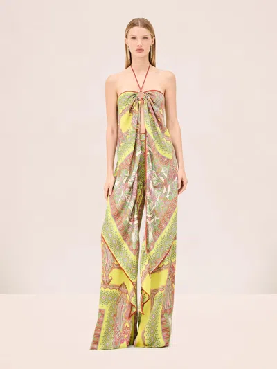 Alexis Paisley-print Halterneck Top In Multi