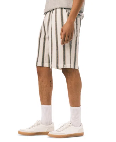 Buffalo David Bitton Men's Vertical Stripe Pattern Shorts In White