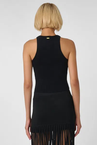 Toccin Estelle Crochet Racer Tank In Jet