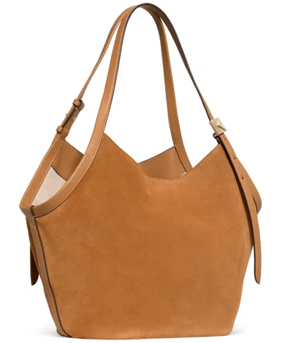 Kate Spade New York Deco Suede Tulip Tote Bag In Brown