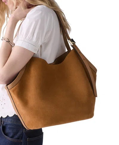 Kate Spade New York Deco Suede Tulip Tote Bag In Brown