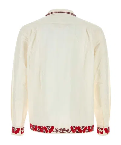 Bode Collared Long-sleeved Shirt In White