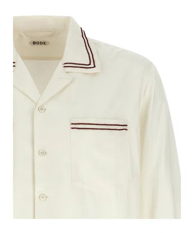 Bode Collared Long-sleeved Shirt In White