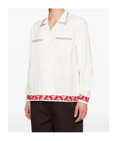 Bode Collared Long-sleeved Shirt In White