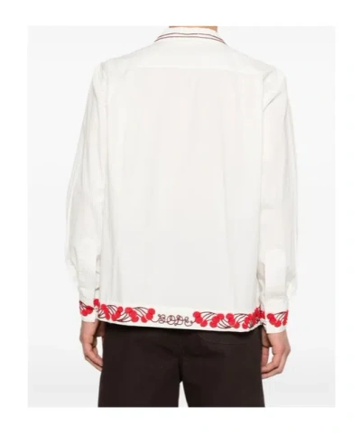 Bode Collared Long-sleeved Shirt In White