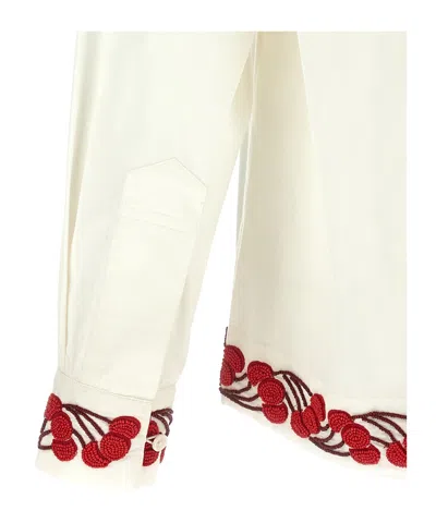 Bode Collared Long-sleeved Shirt In White