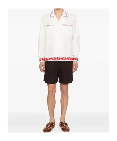 Bode Collared Long-sleeved Shirt In White