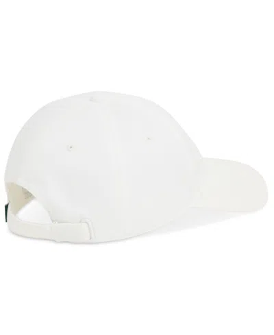 Lacoste Printed Twill 5-panel Adjustable Hat In White