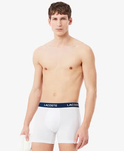 Lacoste Cotton Stretch Jersey Trunks 3 Pack Multi In Multi