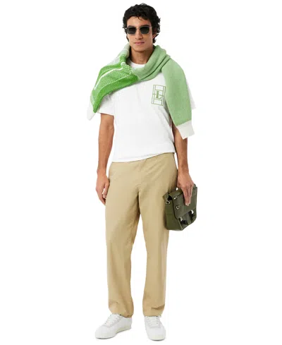 Lacoste Cotton Jersey Tennis-embroidered T-shirt In White