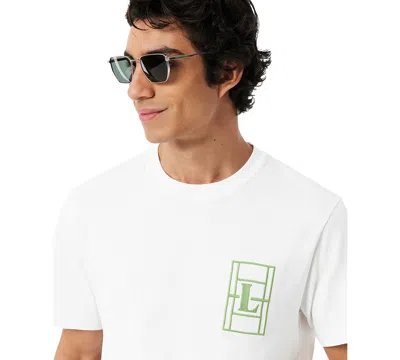 Lacoste Cotton Jersey Tennis-embroidered T-shirt In White