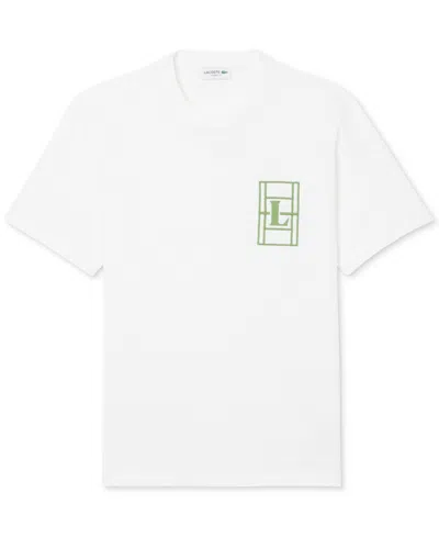 Lacoste Cotton Jersey Tennis-embroidered T-shirt In White