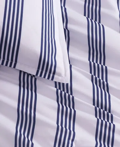 Tommy Hilfiger Campus Stripe Washed Microfiber 5-pc. Comforter Set, Twin/twin Xl In Blue