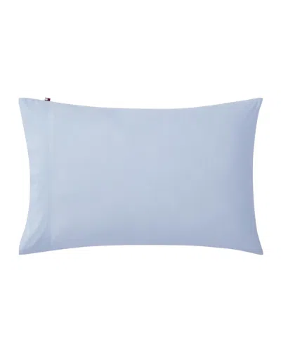 Tommy Hilfiger Essentials Solid Cotton Percale 2-pc. Pillowcase Set, Standard In Blue