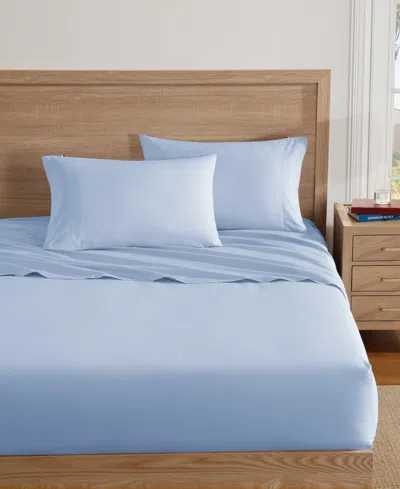 Tommy Hilfiger Essentials Solid Cotton Percale 2-pc. Pillowcase Set, Standard In Blue