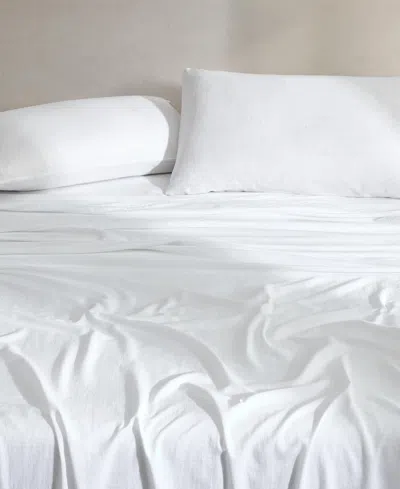 Calvin Klein Soho Solid Washed Cotton 4-pc. Sheet Set, King In White