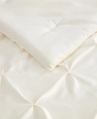 Laura Ashley Pintuck Solid Satin 3-pc. Comforter Set, King In White