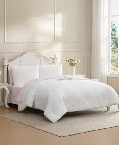 Laura Ashley Waffle Solid 7-pc. Comforter Set, Full/queen In White