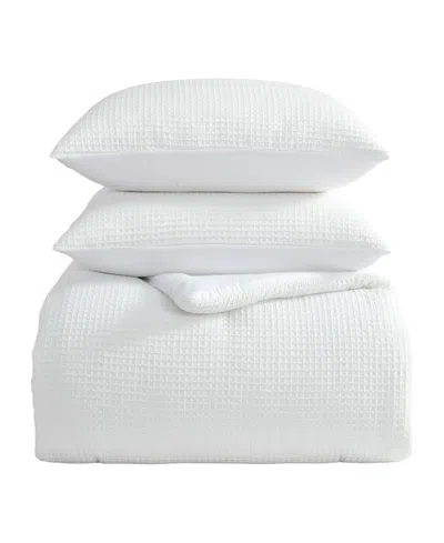 Laura Ashley Waffle Solid Comforter Sets In White