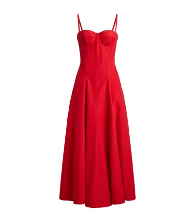 Ralph Lauren Marigot Paneled Cotton-blend Poplin Maxi Dress In Red