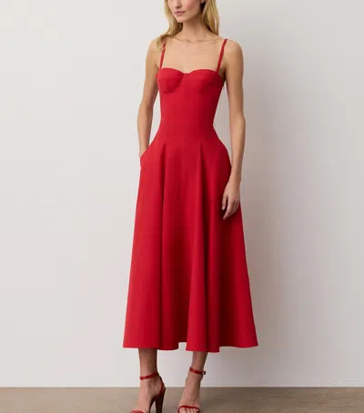 Ralph Lauren Marigot Paneled Cotton-blend Poplin Maxi Dress In Red