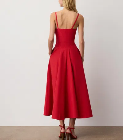 Ralph Lauren Marigot Paneled Cotton-blend Poplin Maxi Dress In Red