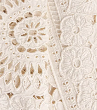 Zimmermann Indra Broderie Anglaise Cotton Mini Dress In White