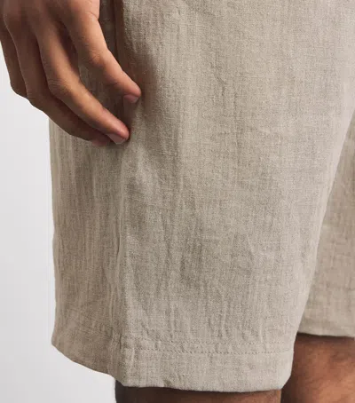 Sunspel Linen Drawstring Shorts In Neutral