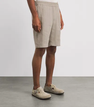 Sunspel Linen Drawstring Shorts In Neutral