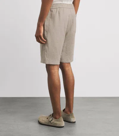 Sunspel Linen Drawstring Shorts In Neutral