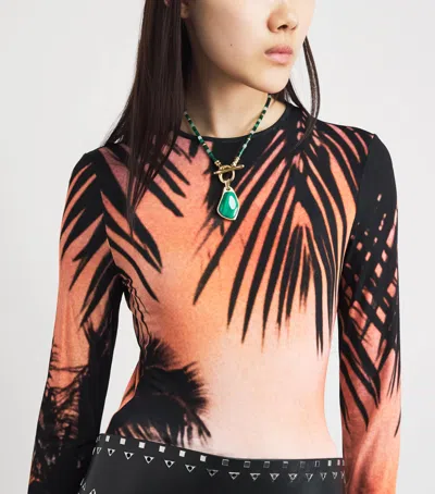 Rabanne Long-sleeve Thunderstorm T-shirt In Multi