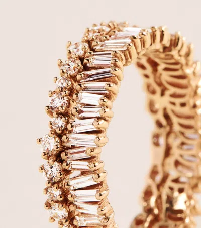 Suzanne Kalan Rose Gold And Diamond Classic Short Stack Eternity Ring In Gold