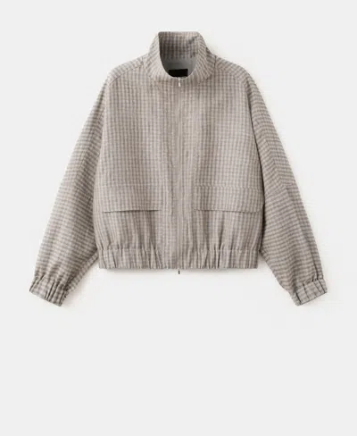 Mango Check Bomber Jacket In Multi