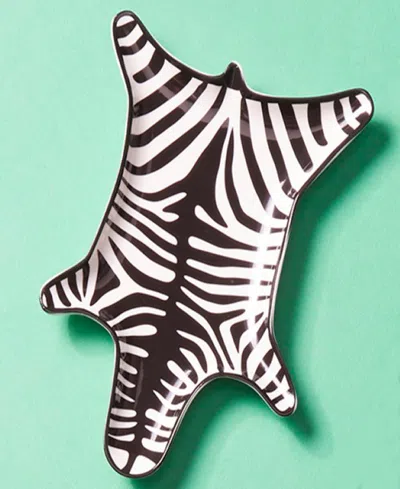 Jonathan Adler Zebra 6.2" Stacking Dish In Black