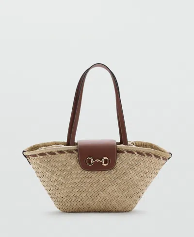 Mango Medium Natural-fiber Basket In Brown