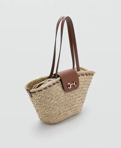 Mango Medium Natural-fiber Basket In Brown