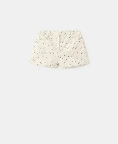 Mango Dot Cotton Shorts In Neutral