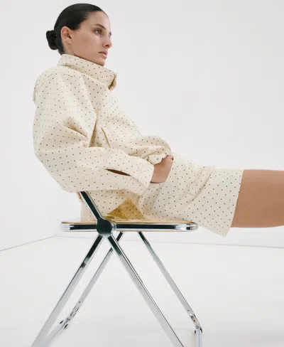 Mango Dot Cotton Shorts In Neutral