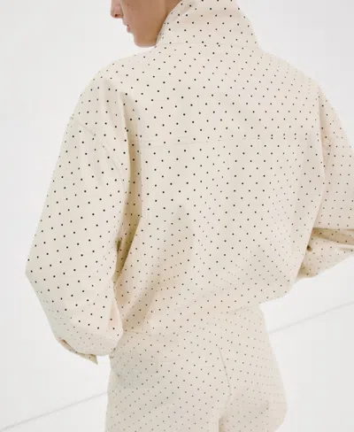 Mango Dot Cotton Shorts In Neutral