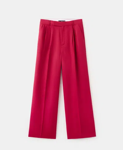 Mango Mid-rise Lyocell Pants In Red